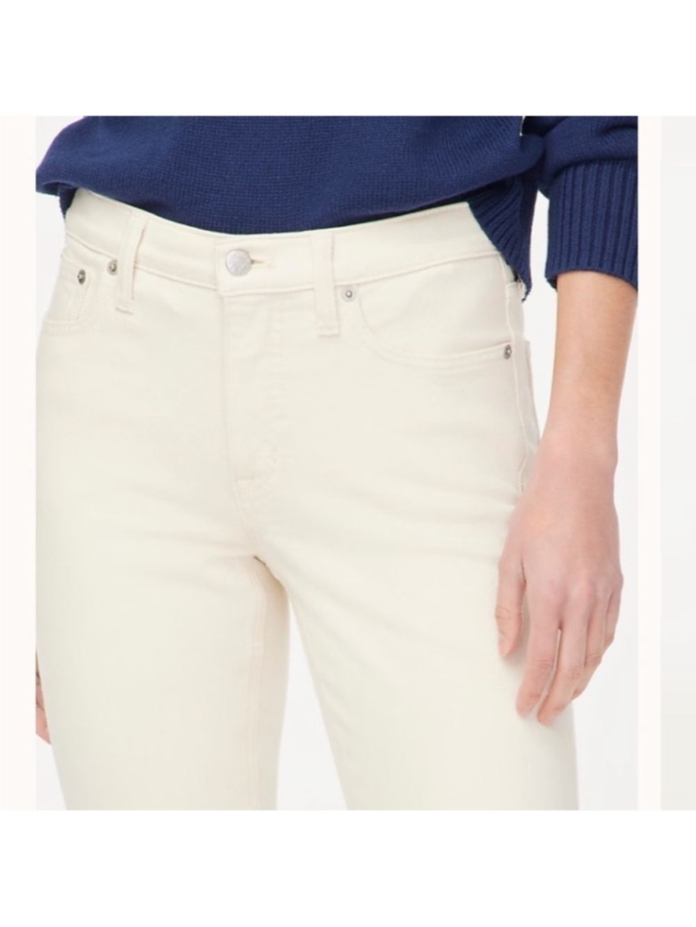 J crew Mid-rise flare crop ecru jean in signature stretch ecru